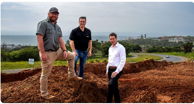 .Cornel Roodt, development manager of Renishaw Coastal Precinct; Gareth Hampson, owner of Hampsons, and Barto van der Merwe, managing director of Renishaw Coastal Precinct