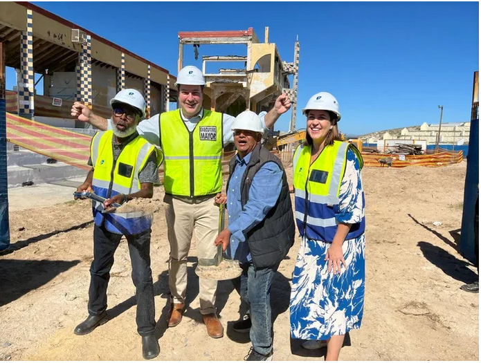 From left are, sub-council 17 chairperson and Ward 43 councillor Elton Jansen, mayor Geordin Hill-Lewis, Ward 79 councillor Danny Christians, and mayoral committee member for community services and health, Francine Higham