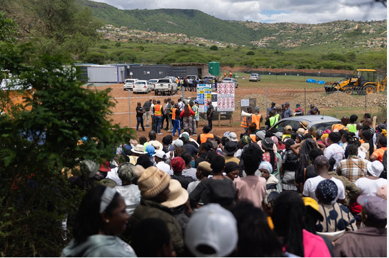 Angry KwaXimba community members marched to the construction site in protest against processes followed in hiring people.