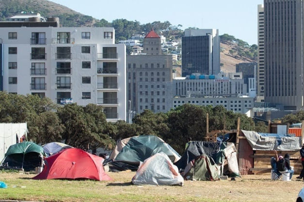 Makeshift tents used by the homeless in District Six, which have since been taken down.