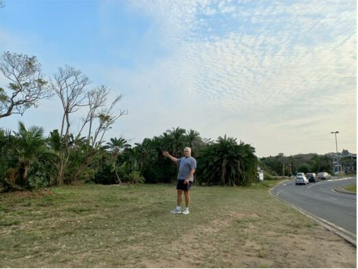 Derrick Morris, chairman of the Umtentweni Ratepayers’ and Residents’ Association shows the suggested entrance to development.