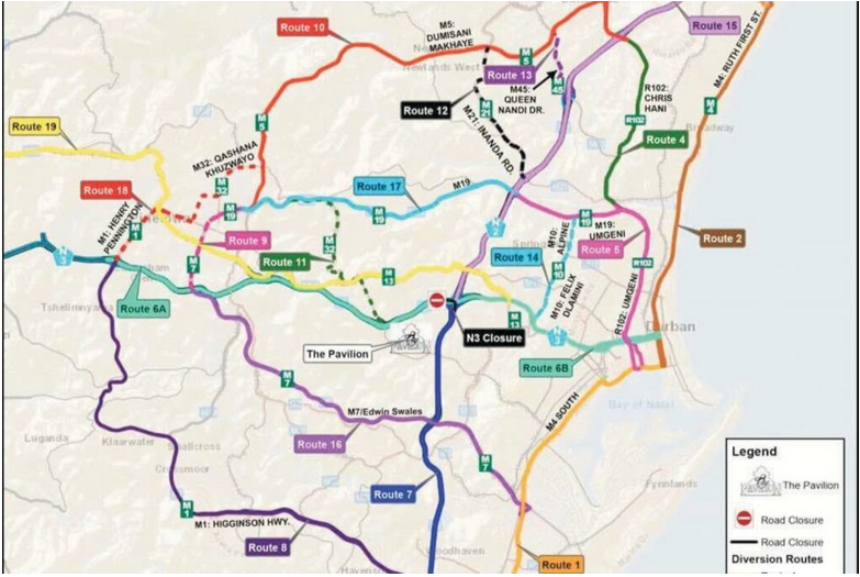 The alternative route map that motorists can use.