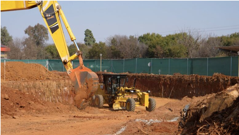 The construction site of the NWU Desmond Tutu School of Medicine on the Potchefstroom Campus.