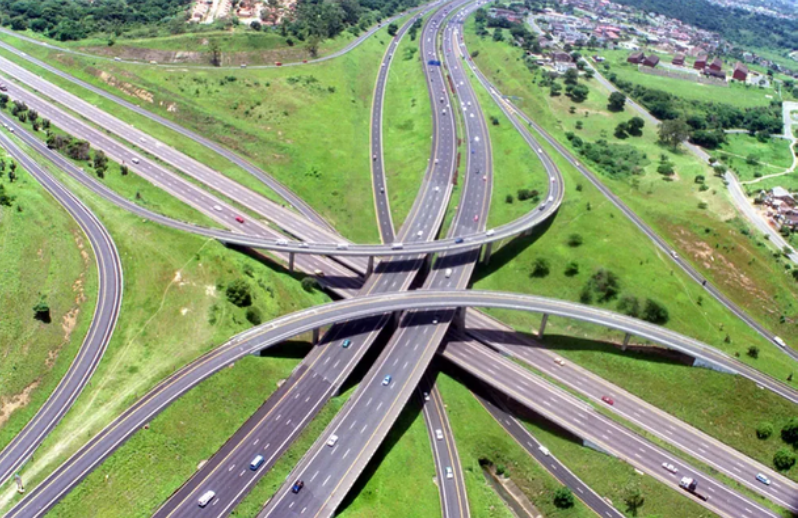 Aerial view of Spaghetti Junction.