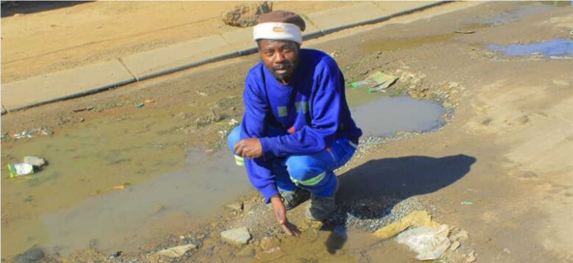  Issac Mkhabela is unhappy with the potholes.