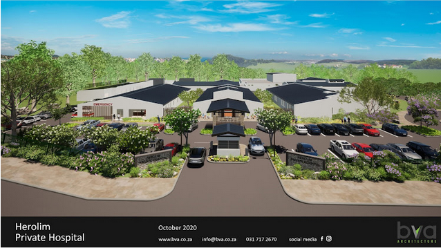 An artist's impression of Herolim Private Hospital, Mthatha's new private hospital currently under construction 