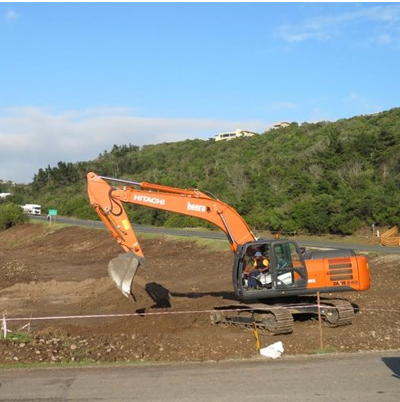 Diggers on site as Plett's new traffic circle project gets underway. 