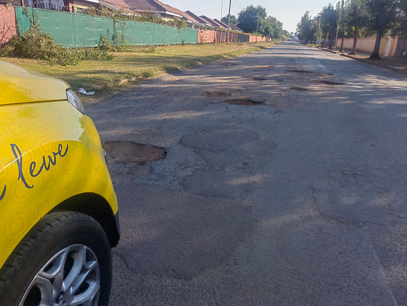Potholes captured in Mahikeng during 2024 elections, 