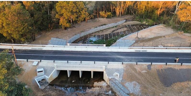 The newly built Pierre Road bridge.