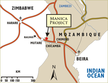 Map showing mine location