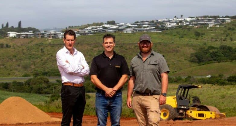 Barto van der Merwe, MD of the Renishaw Coastal Precinct, Gareth Hampson, owner of Hampsons, and Cornel Roodt, development manager of the Renishaw Coastal Precinct.