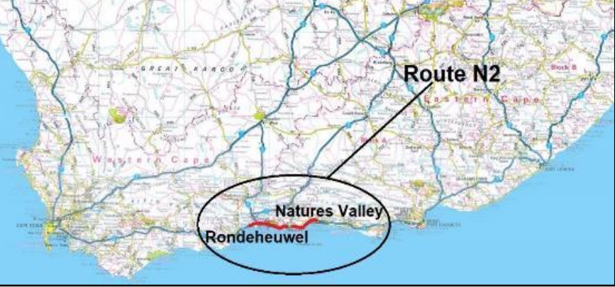 N2 Sec 7 - 8 Rondeheuwel to Natures Valley GPS/Route Image