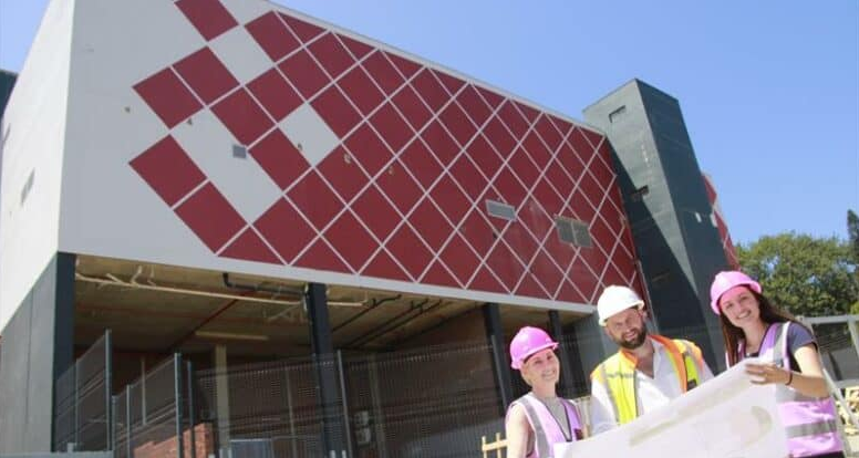  Ready for the big opening of the Port Shepstone Mall are (from left) Melissa de Jager, Craig Kirkpatrick from Winterbach Pretorius Letele Architects and Courtney Maiden from Top Dog Construction. 